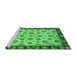 Sideview of Machine Washable Oriental Emerald Green Traditional Area Rugs, wshabs737emgrn