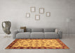 Machine Washable Oriental Brown Traditional Rug in a Living Room,, wshabs737brn