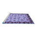 Sideview of Machine Washable Oriental Blue Traditional Rug, wshabs737blu