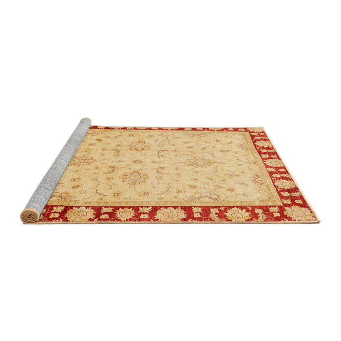 Sideview of Machine Washable Abstract Orange Rug, wshabs738