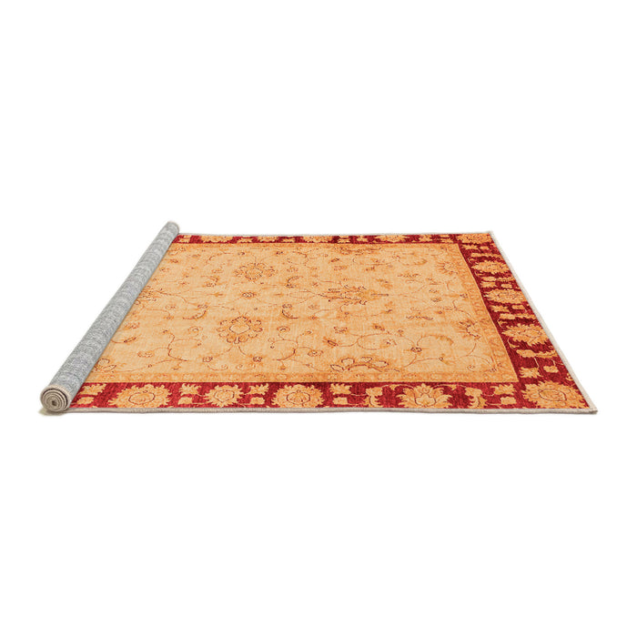 Sideview of Machine Washable Oriental Orange Traditional Area Rugs, wshabs738org
