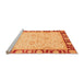 Sideview of Machine Washable Oriental Orange Traditional Area Rugs, wshabs738org