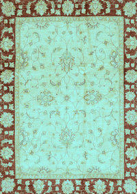 Oriental Light Blue Traditional Rug, abs738lblu