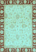 Oriental Light Blue Traditional Rug, abs738lblu