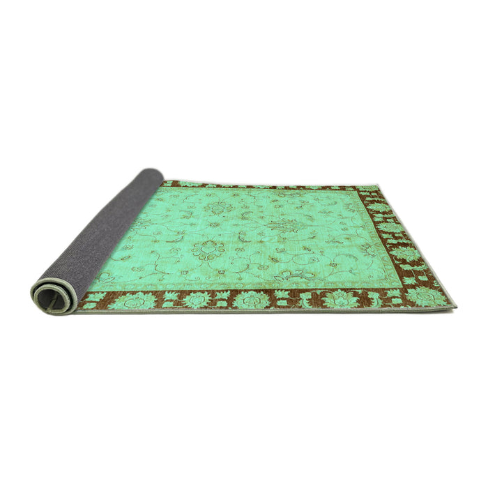 Sideview of Oriental Turquoise Traditional Rug, abs738turq