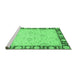 Sideview of Machine Washable Oriental Emerald Green Traditional Area Rugs, wshabs738emgrn