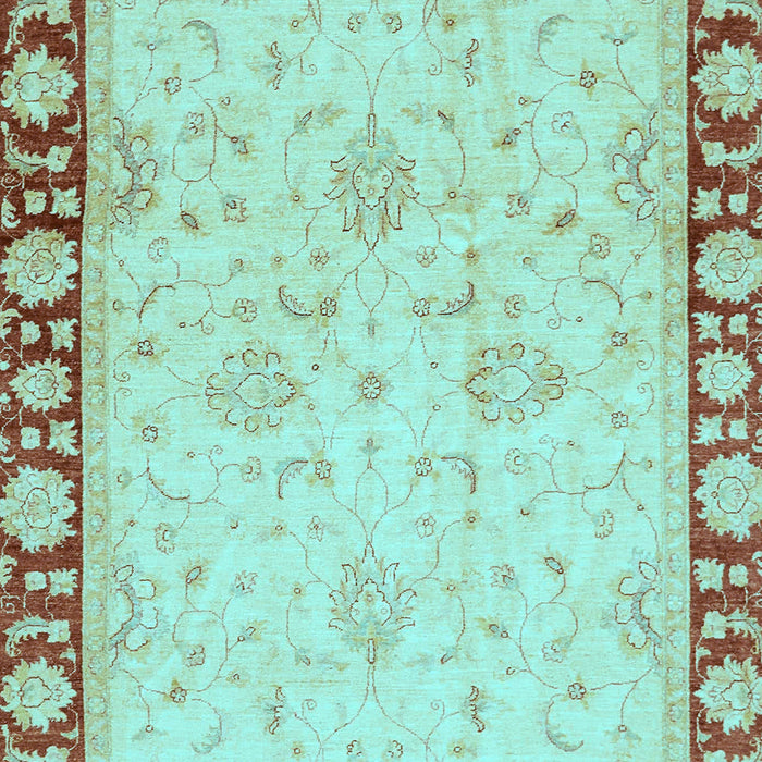 Machine Washable Oriental Light Blue Traditional Rug, wshabs738lblu
