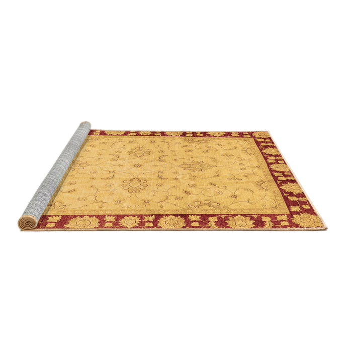 Sideview of Machine Washable Oriental Brown Traditional Rug, wshabs738brn