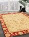 Abstract Orange Oriental Rug in Family Room, abs738