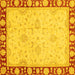 Square Oriental Yellow Traditional Rug, abs738yw