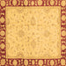 Square Oriental Brown Traditional Rug, abs738brn