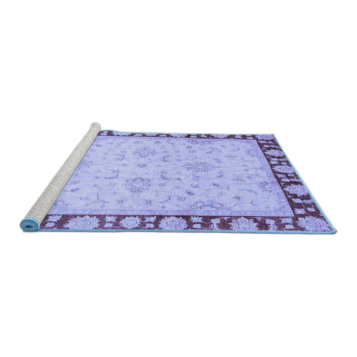 Sideview of Machine Washable Oriental Blue Traditional Rug, wshabs738blu