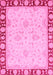 Machine Washable Oriental Pink Traditional Rug, wshabs738pnk