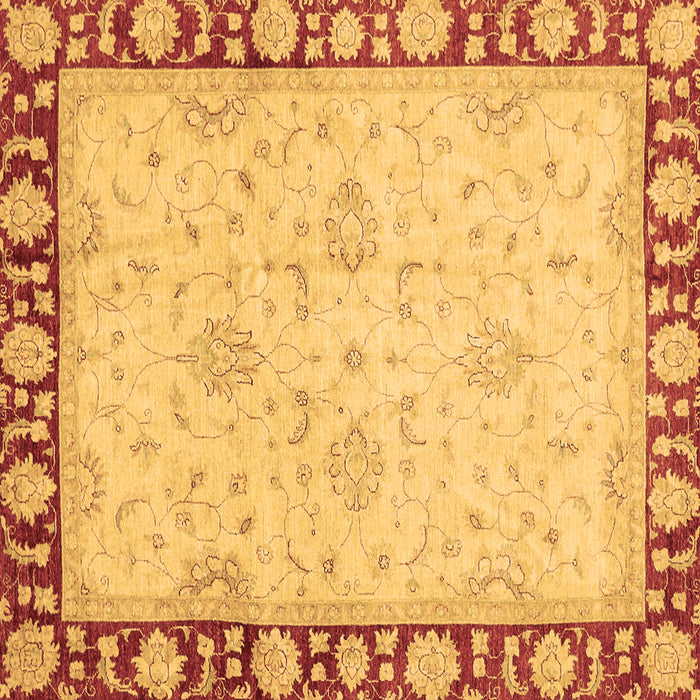 Square Machine Washable Oriental Brown Traditional Rug, wshabs738brn
