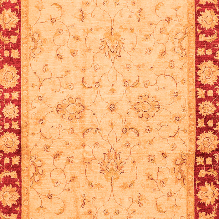 Machine Washable Oriental Orange Traditional Area Rugs, wshabs738org