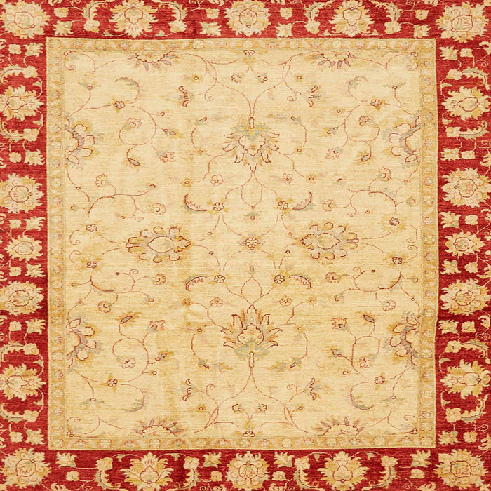 Square Abstract Orange Oriental Rug, abs738