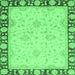 Square Oriental Emerald Green Traditional Rug, abs738emgrn