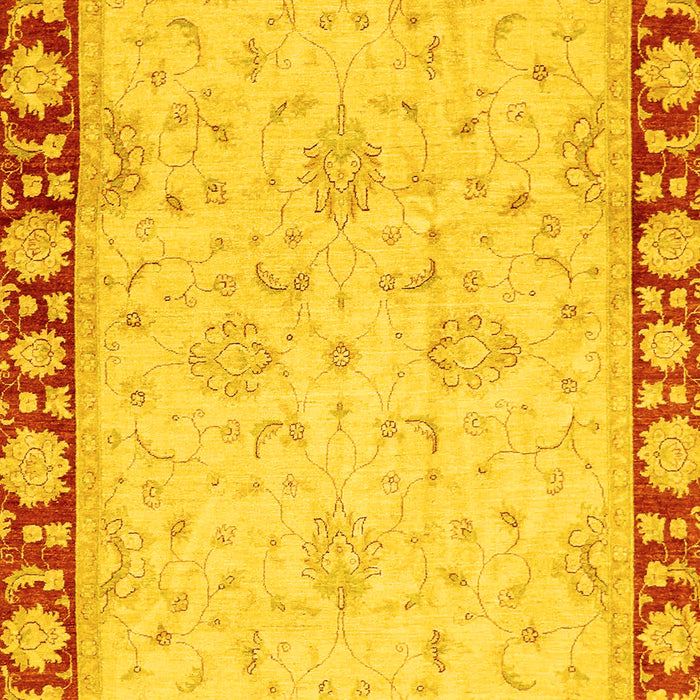 Machine Washable Oriental Yellow Traditional Rug, wshabs738yw