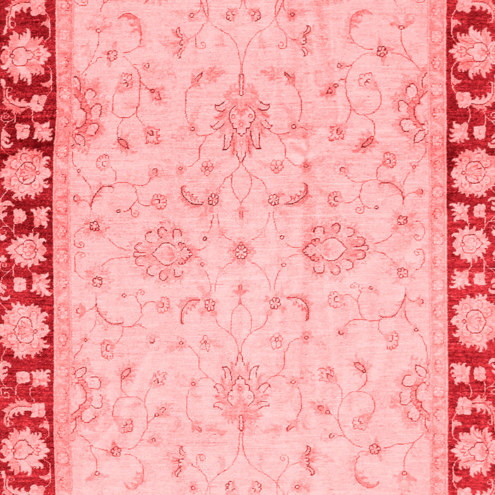 Machine Washable Oriental Red Traditional Rug, wshabs738red