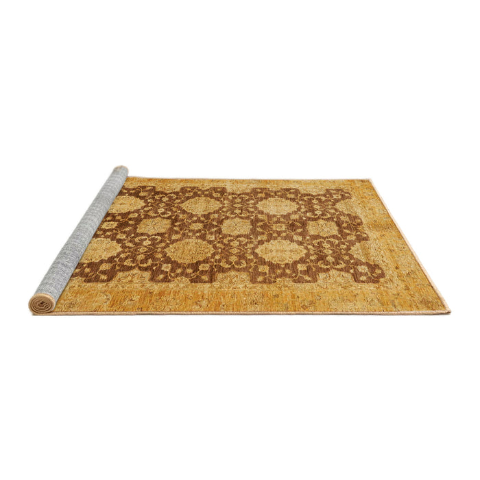 Sideview of Machine Washable Abstract Sedona Brown Rug, wshabs739