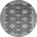 Round Oriental Gray Traditional Rug, abs739gry