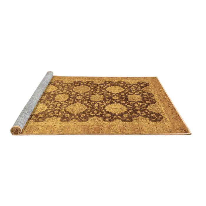 Sideview of Machine Washable Oriental Brown Traditional Rug, wshabs739brn