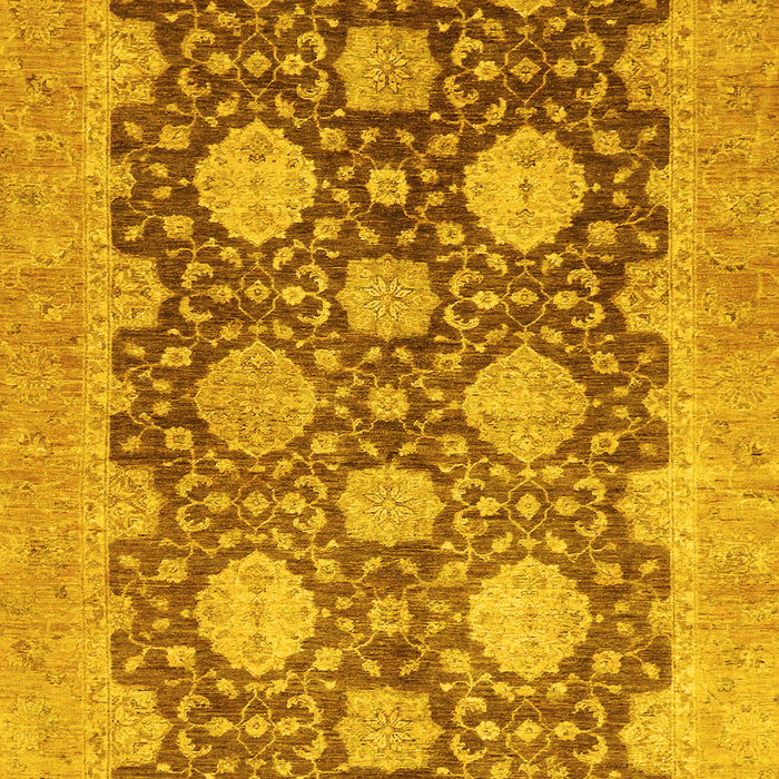 Machine Washable Oriental Yellow Traditional Rug, wshabs739yw