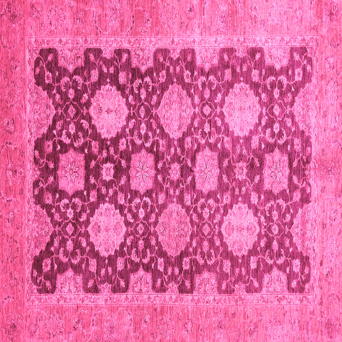 Square Oriental Pink Traditional Rug, abs739pnk