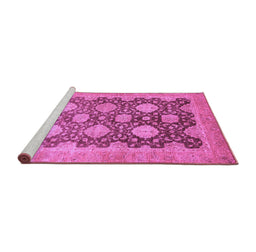 Sideview of Machine Washable Oriental Purple Traditional Area Rugs, wshabs739pur