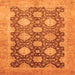 Square Oriental Orange Traditional Rug, abs739org