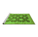 Sideview of Machine Washable Oriental Green Traditional Area Rugs, wshabs739grn