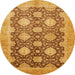 Round Abstract Sedona Brown Oriental Rug, abs739