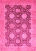 Machine Washable Oriental Pink Traditional Rug, wshabs739pnk