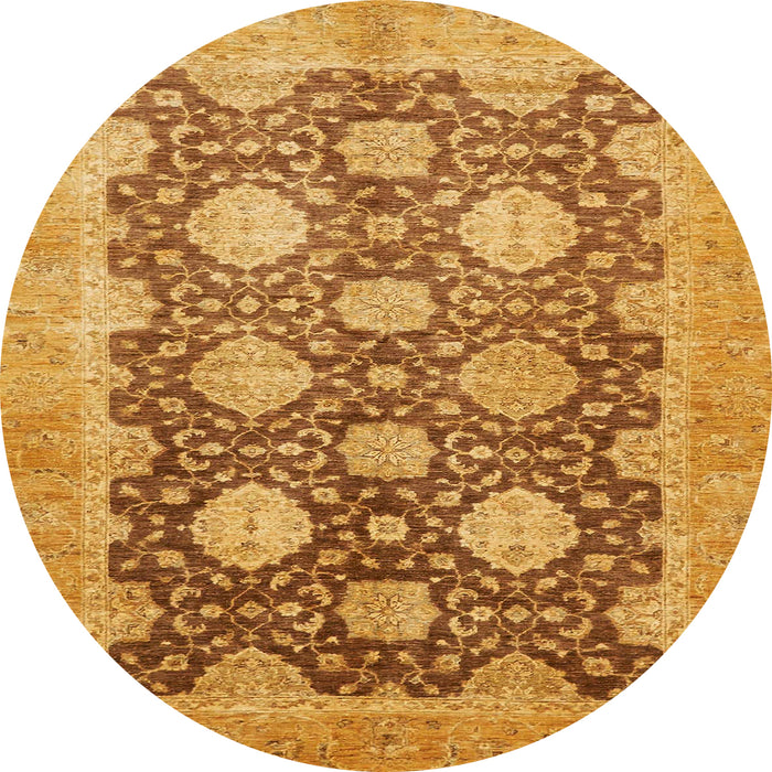Round Machine Washable Abstract Sedona Brown Rug, wshabs739
