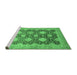 Sideview of Machine Washable Oriental Emerald Green Traditional Area Rugs, wshabs739emgrn