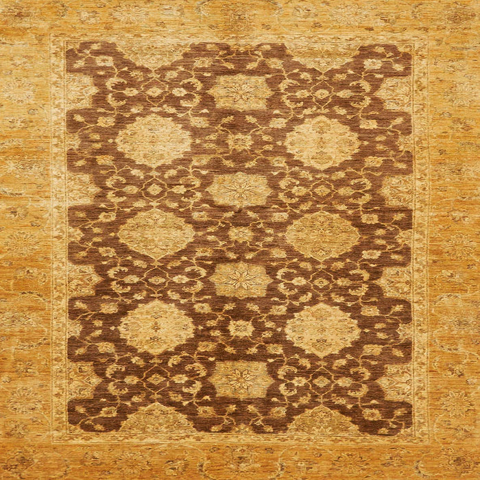 Square Machine Washable Abstract Sedona Brown Rug, wshabs739