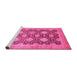 Sideview of Machine Washable Oriental Pink Traditional Rug, wshabs739pnk