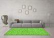 Machine Washable Abstract Green Modern Area Rugs in a Living Room,, wshabs73grn