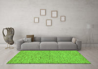 Machine Washable Abstract Green Modern Rug, wshabs73grn