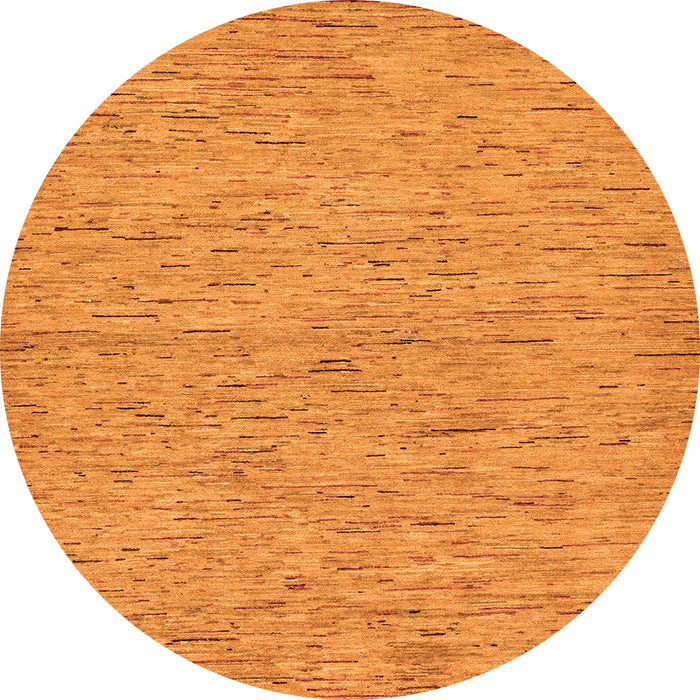Round Abstract Orange Modern Rug, abs73org
