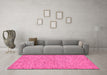 Machine Washable Abstract Pink Modern Rug in a Living Room, wshabs73pnk