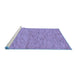 Sideview of Machine Washable Abstract Blue Modern Rug, wshabs73blu