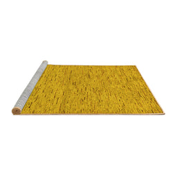 Sideview of Machine Washable Abstract Yellow Modern Rug, wshabs73yw