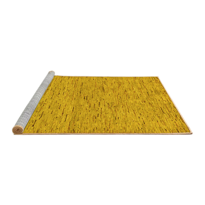 Sideview of Machine Washable Abstract Yellow Modern Rug, wshabs73yw