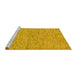 Sideview of Machine Washable Abstract Yellow Modern Rug, wshabs73yw