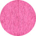 Round Machine Washable Abstract Pink Modern Rug, wshabs73pnk