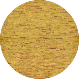 Round Abstract Orange Modern Rug, abs73