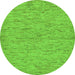 Round Machine Washable Abstract Green Modern Area Rugs, wshabs73grn