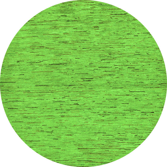 Round Abstract Green Modern Rug, abs73grn