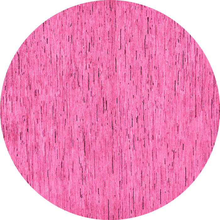 Round Abstract Pink Modern Rug, abs73pnk